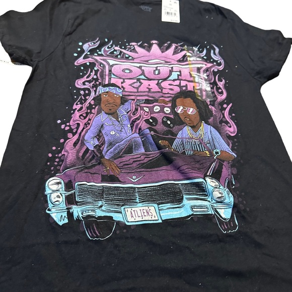 Outkast ATLiens Hip Hop Rap Cartoon Black T Shirt Size Small - Picture 2 of 5